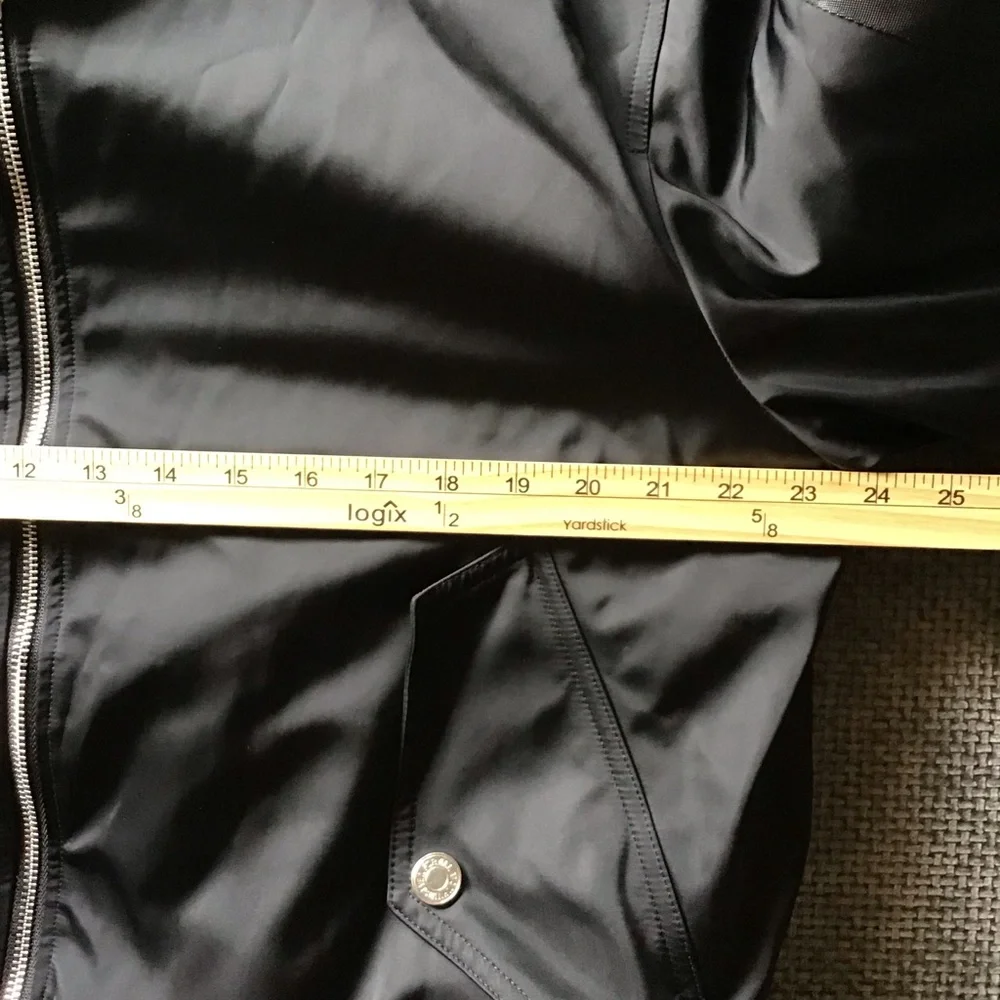 7 For All Mankind Men's Black Bomber Jacket Size L Zip Up Streetwear Outerwear